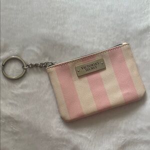 Victoria's Secret Pink and Cream Striped Pouch